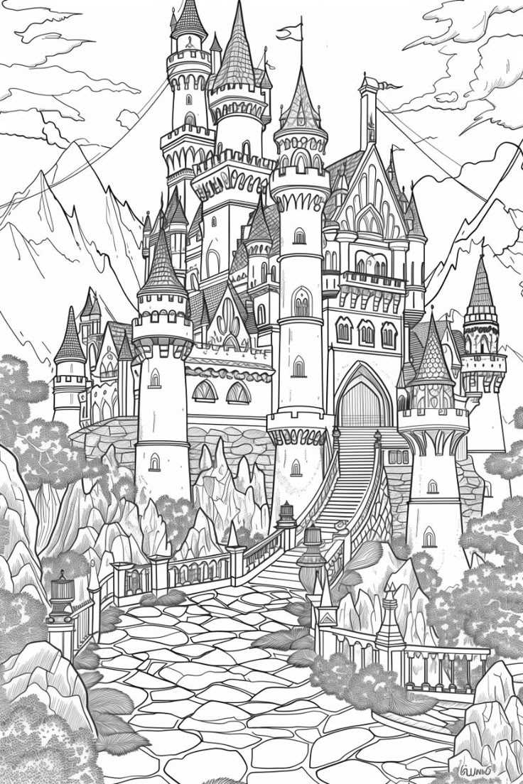 free printable castle coloring pages