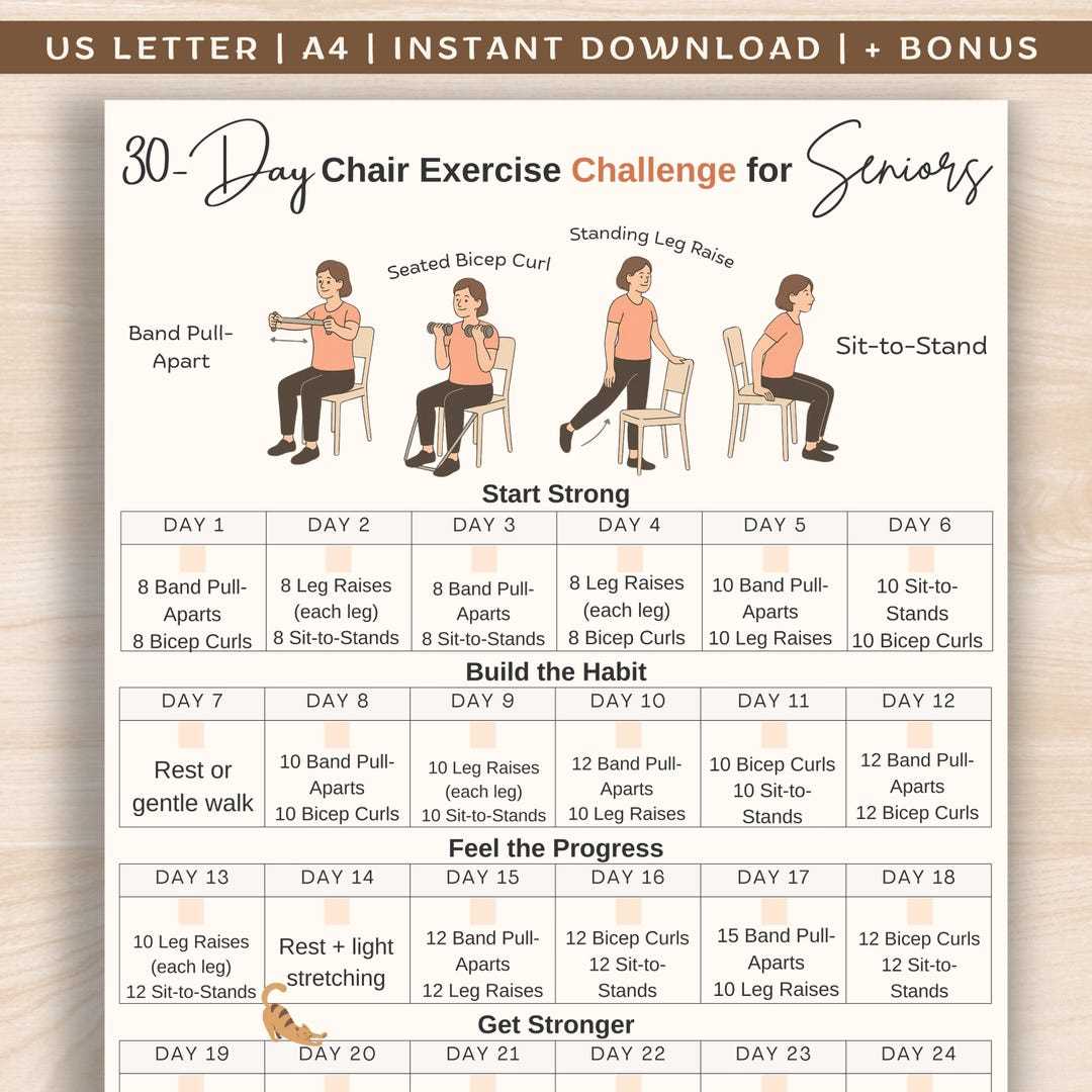 free printable chair yoga chart