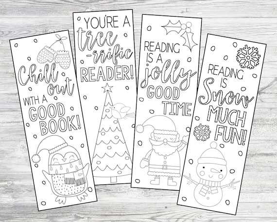 free printable christmas bookmarks to color