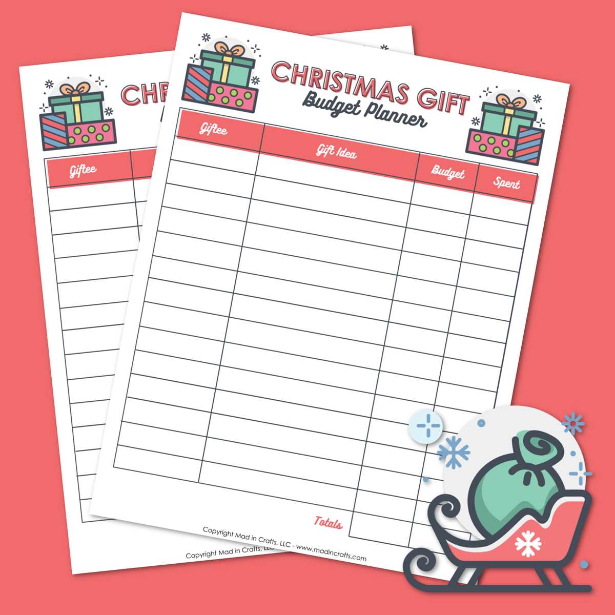 free printable christmas budget