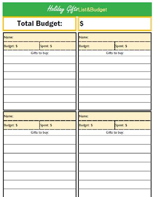 free printable christmas budget