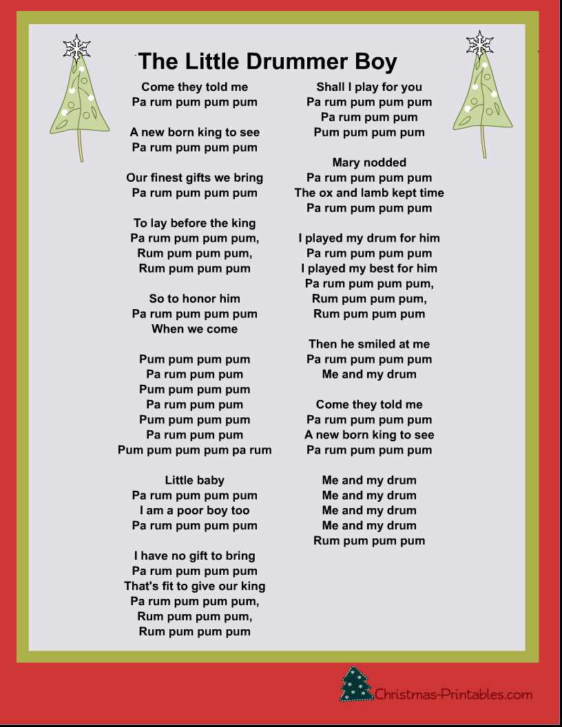 free printable christmas lyrics free printable christmas lyrics