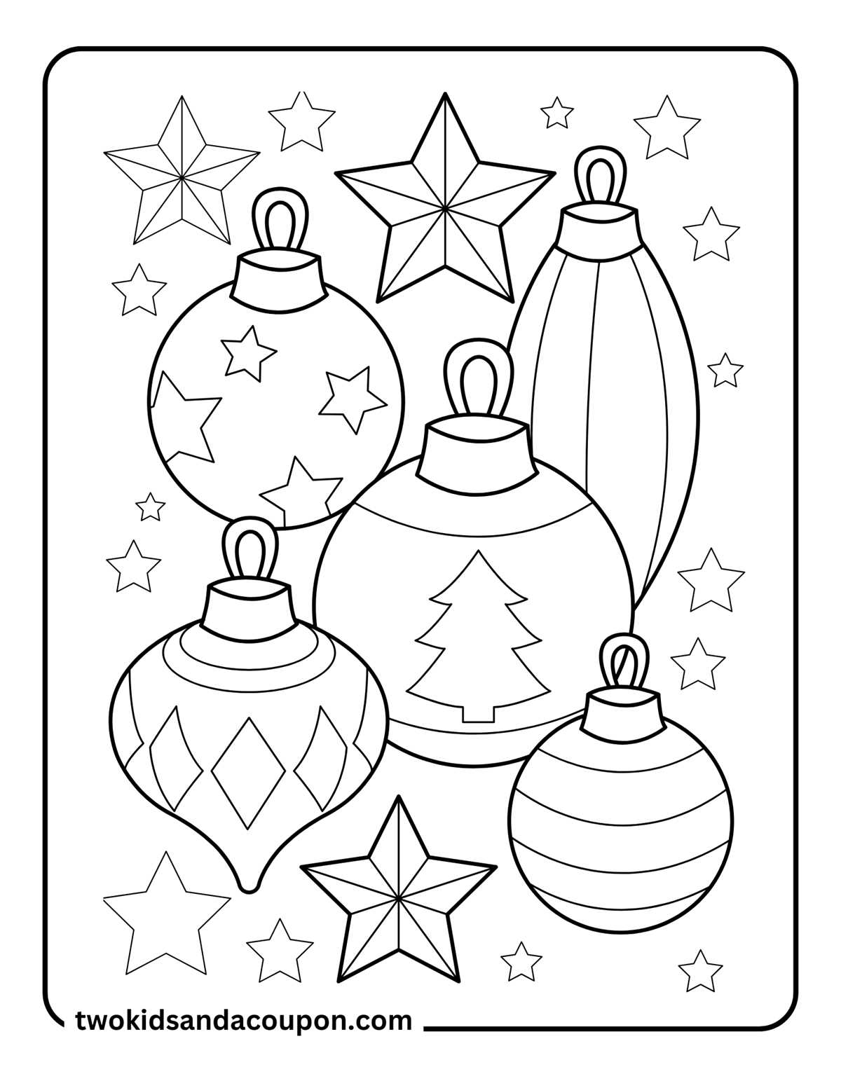 free printable christmas ornaments coloring pages