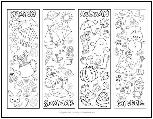 free printable coloring bookmarks