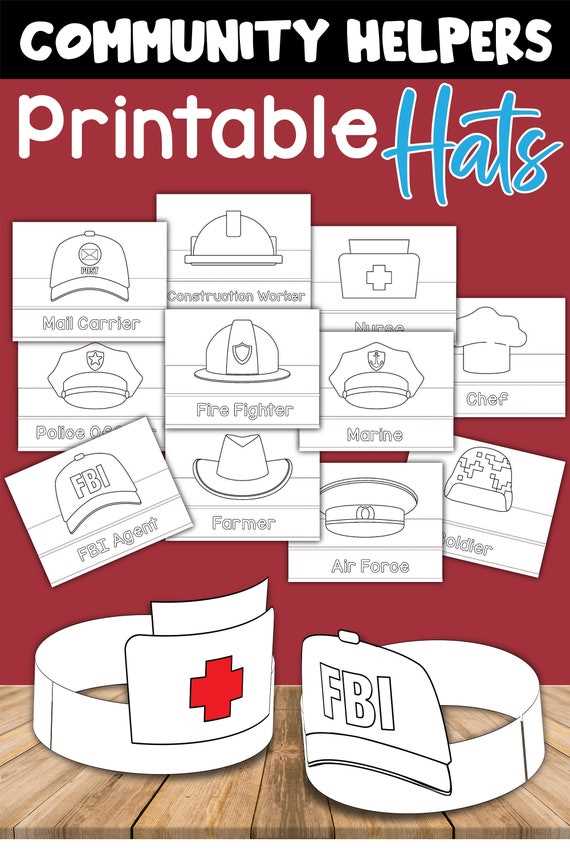 free printable community helpers paper hats free printable community helpers paper hats