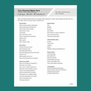 free printable coping skills worksheets for adults