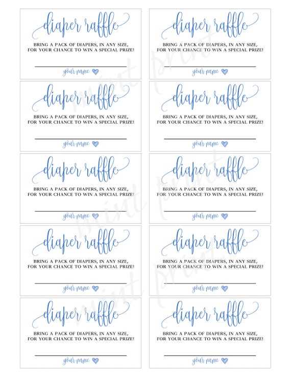 free printable diaper and wipe raffle tickets