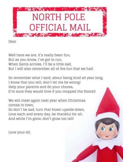 free printable elf on the shelf goodbye letters