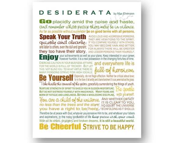 free printable english desiderata poem