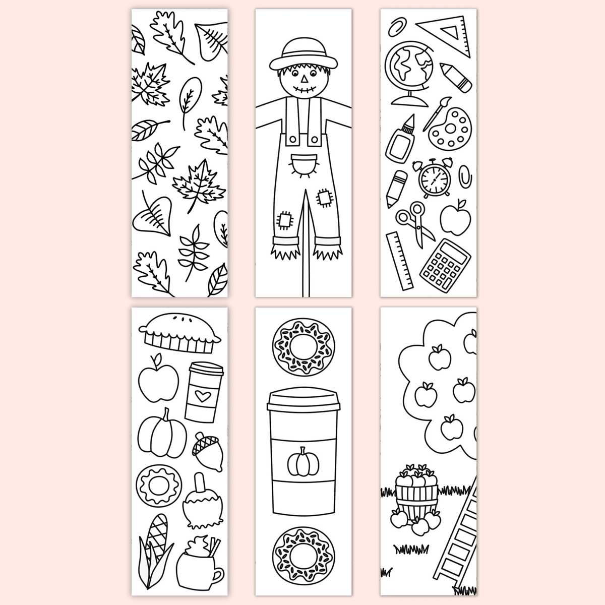 free printable fall bookmarks to color free printable fall bookmarks to color