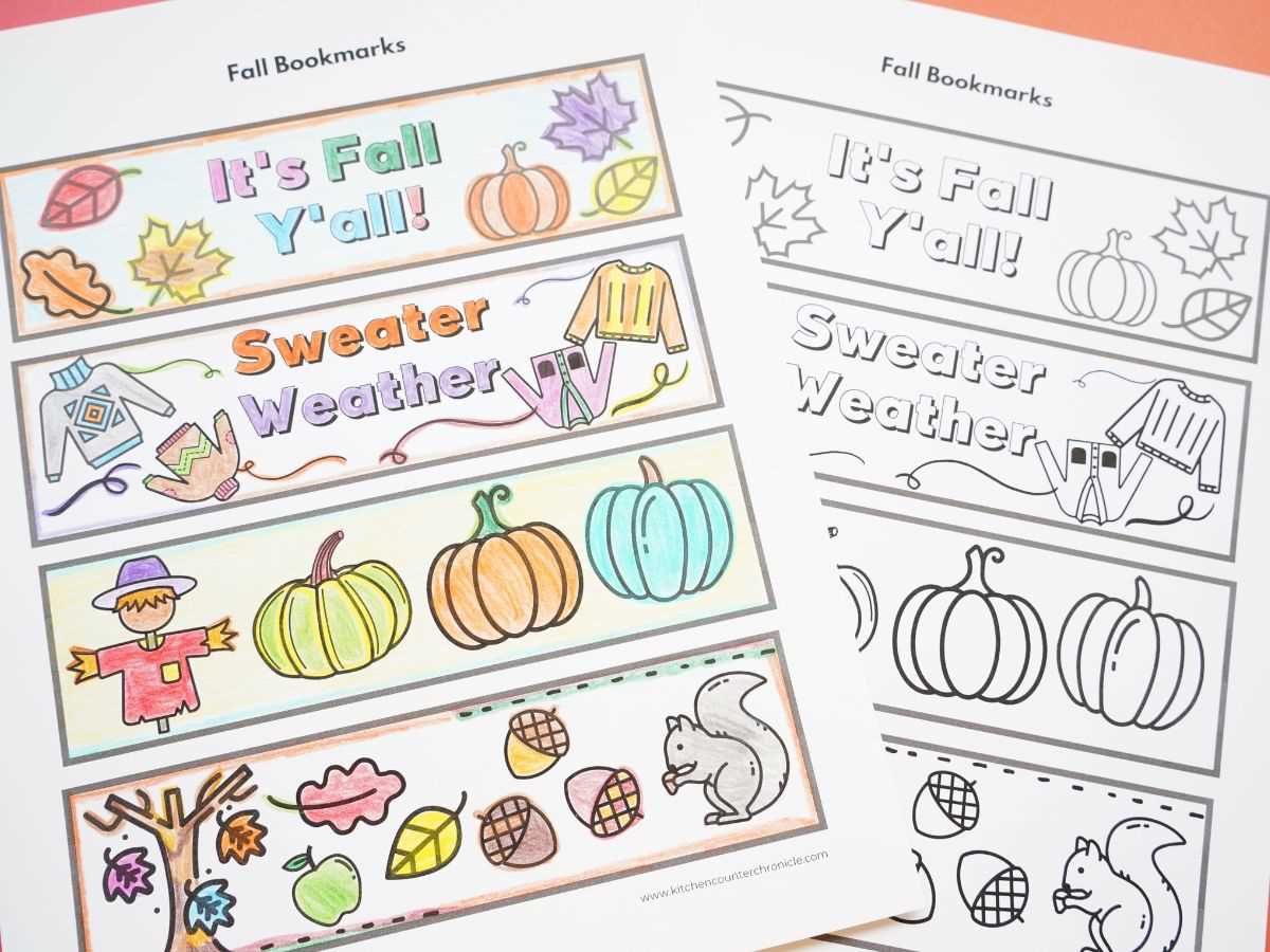 free printable fall bookmarks to color free printable fall bookmarks to color