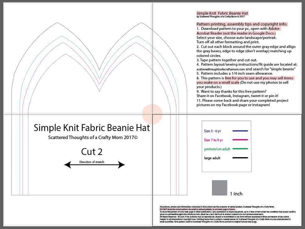 free printable fleece hat pattern free printable fleece hat pattern