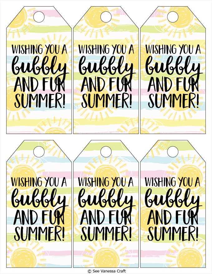 free printable gift tags for bubbles