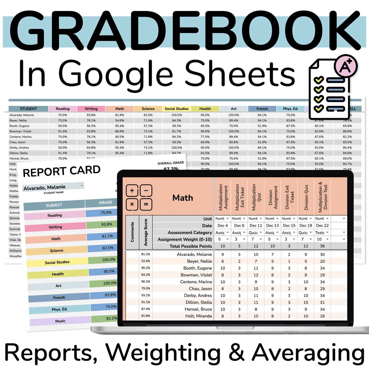 free printable gradebook sheets