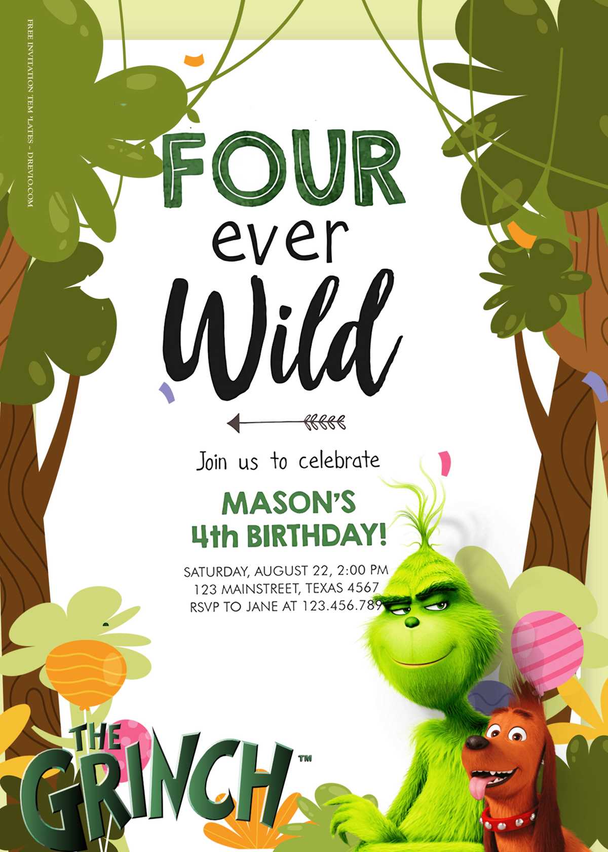 free printable grinch invitation template free printable grinch invitation template