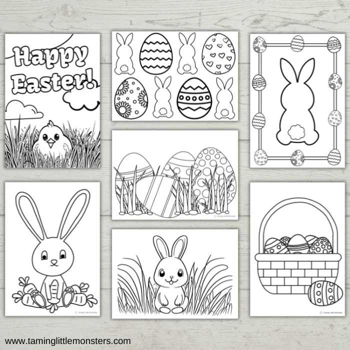 free printable happy easter coloring pages