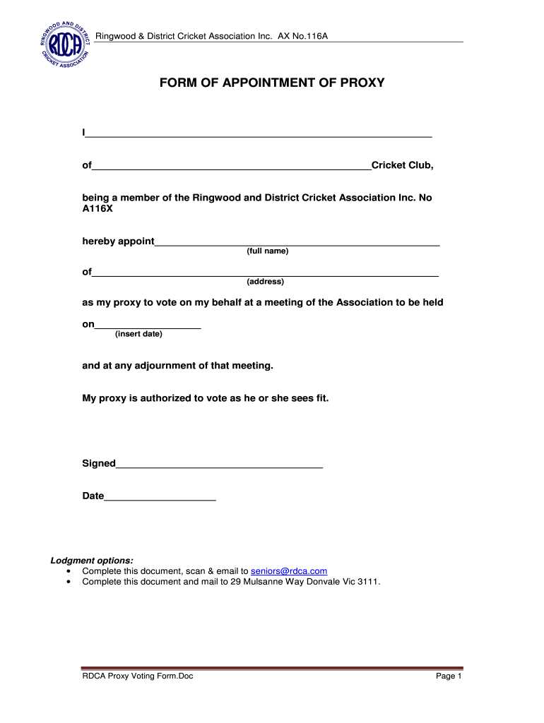 free printable hoa proxy form free printable hoa proxy form