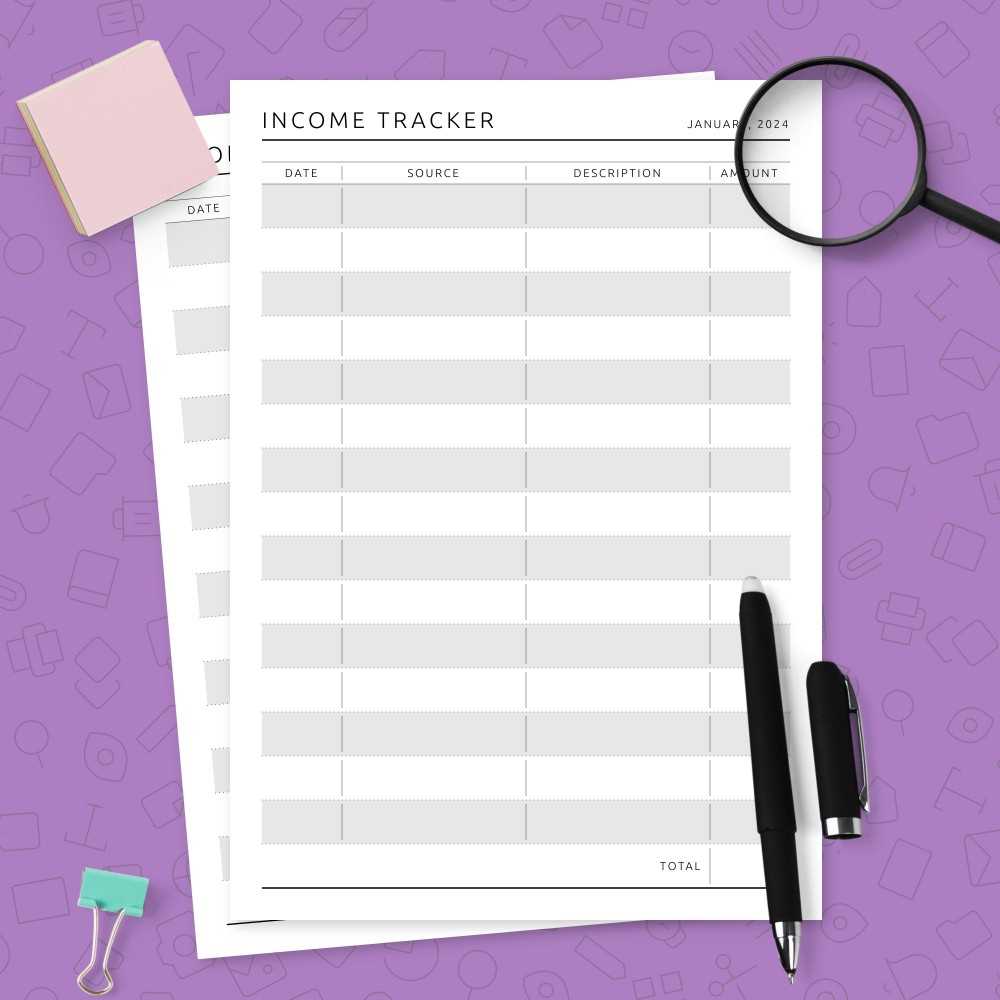 free printable income tracker