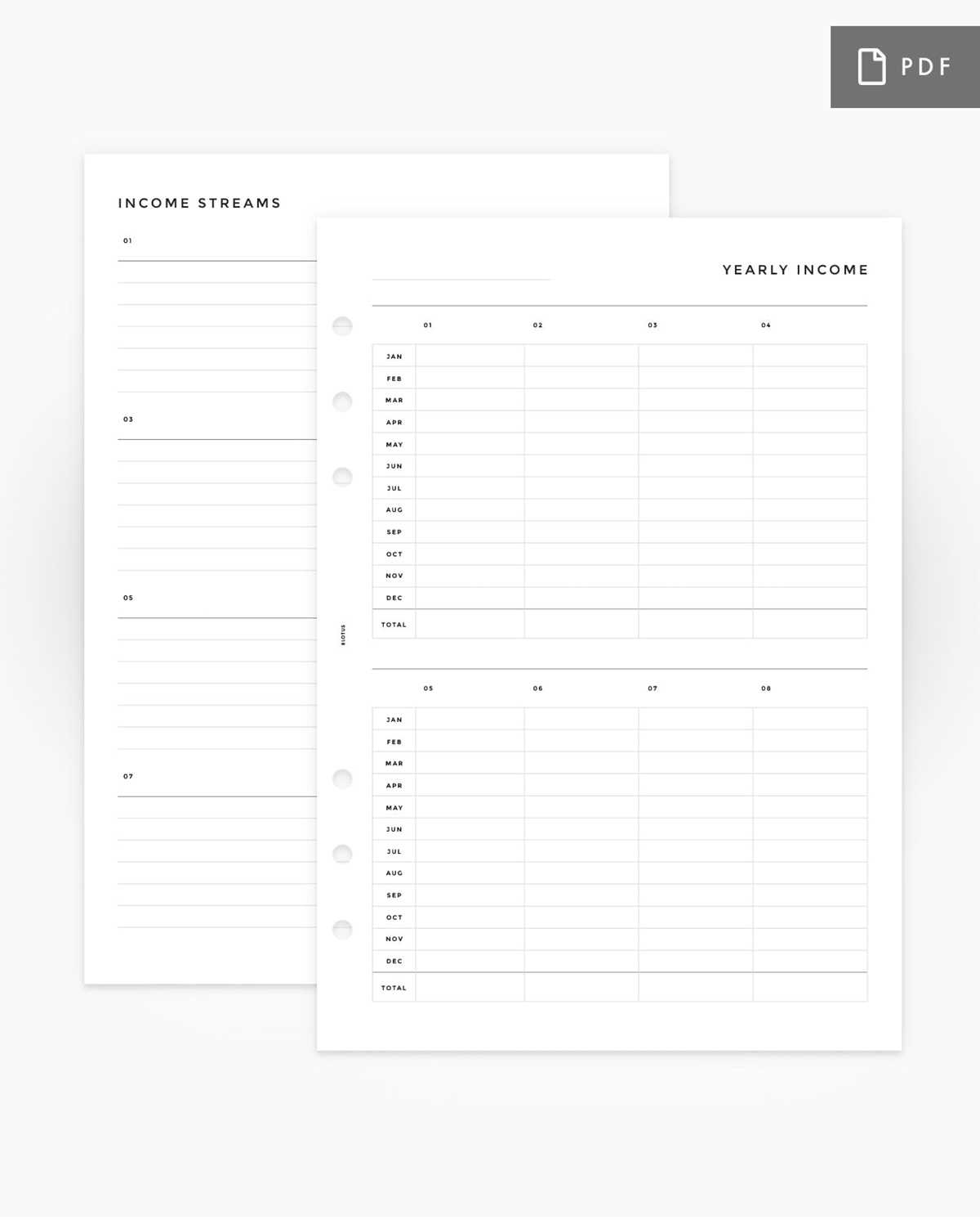 free printable income tracker