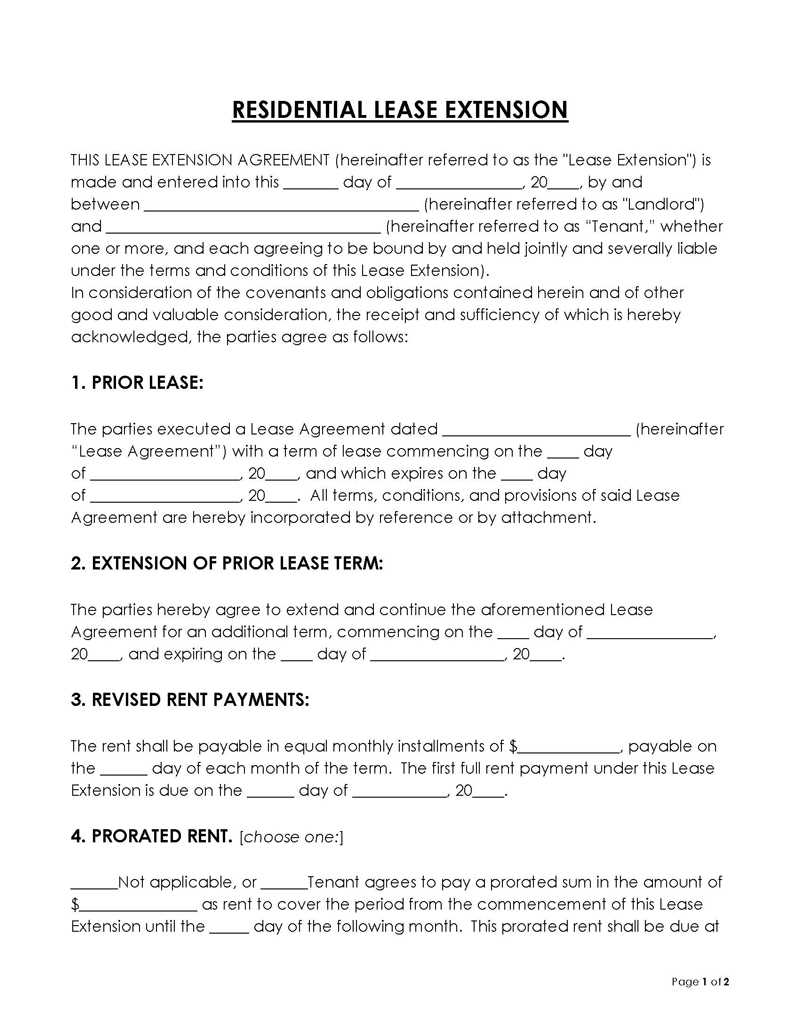 free printable lease renewal agreement