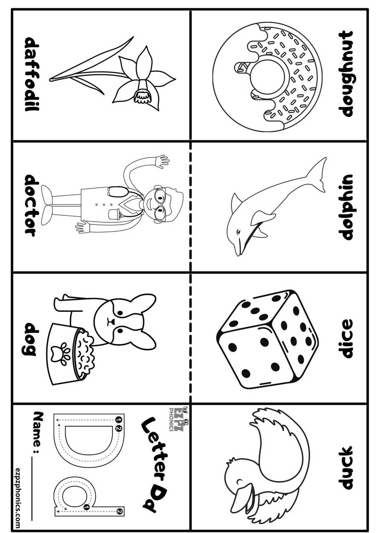 free printable letter d worksheets
