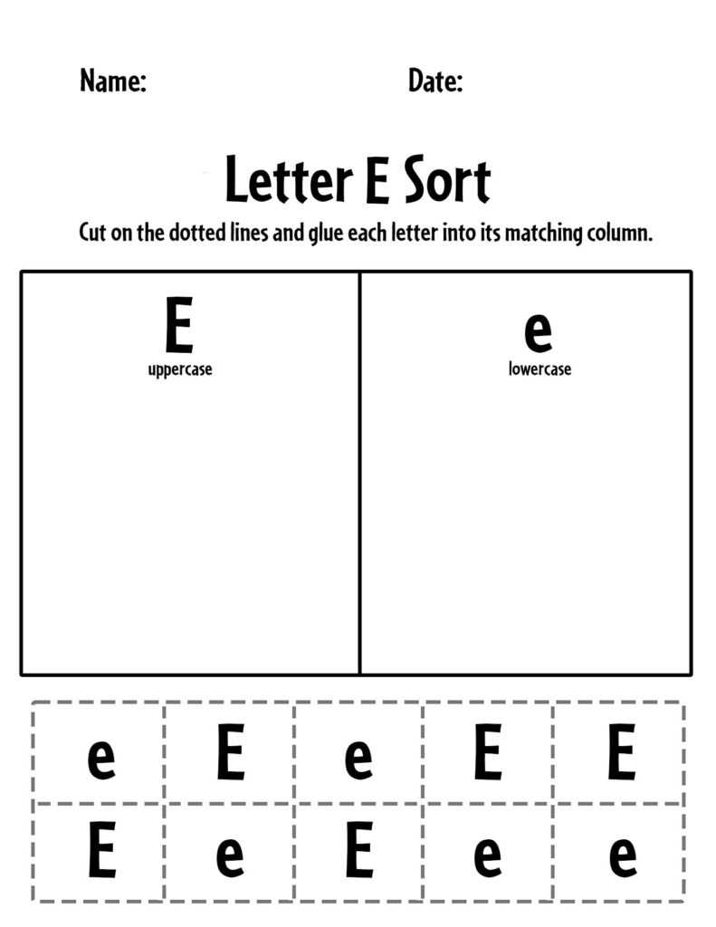 free printable letter e worksheets for preschoolers
