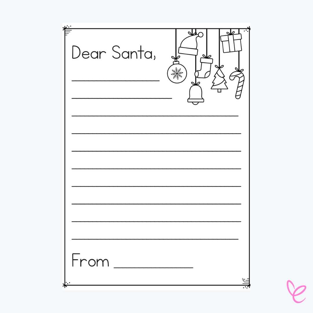 free printable letter to santa template