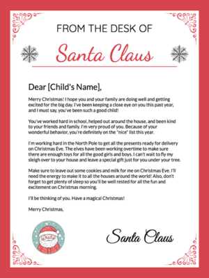 free printable letter to santa template