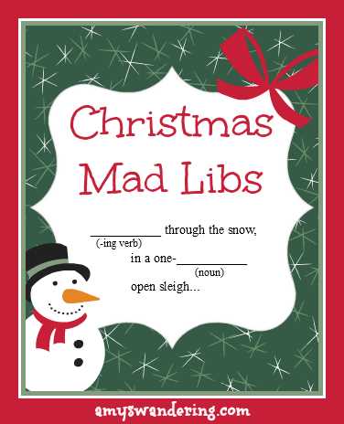 free printable mad libs christmas free printable mad libs christmas