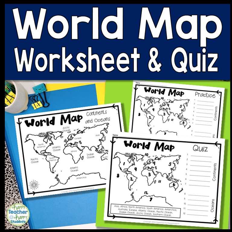 free printable map of continents and oceans