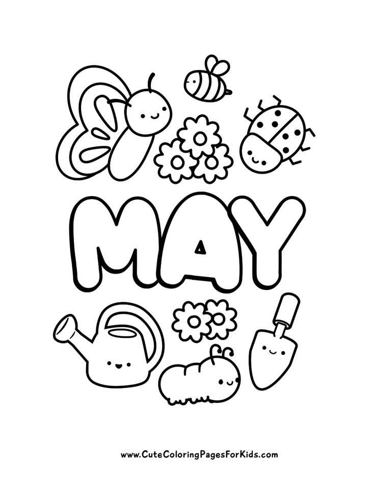free printable may coloring pages