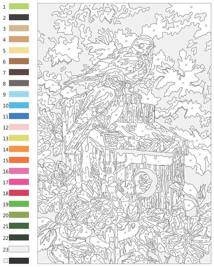 free printable paint by numbers printable with color key