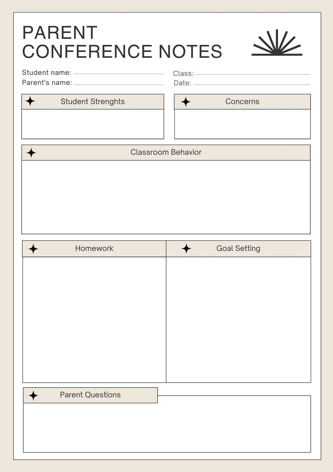 free printable parent teacher conference forms free printable parent teacher conference forms