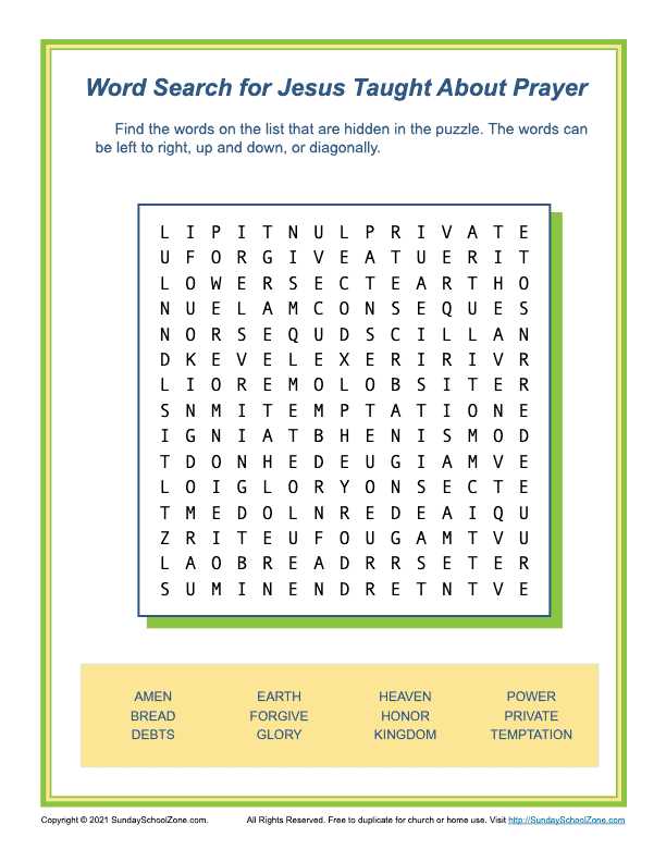 free printable prayer worksheets