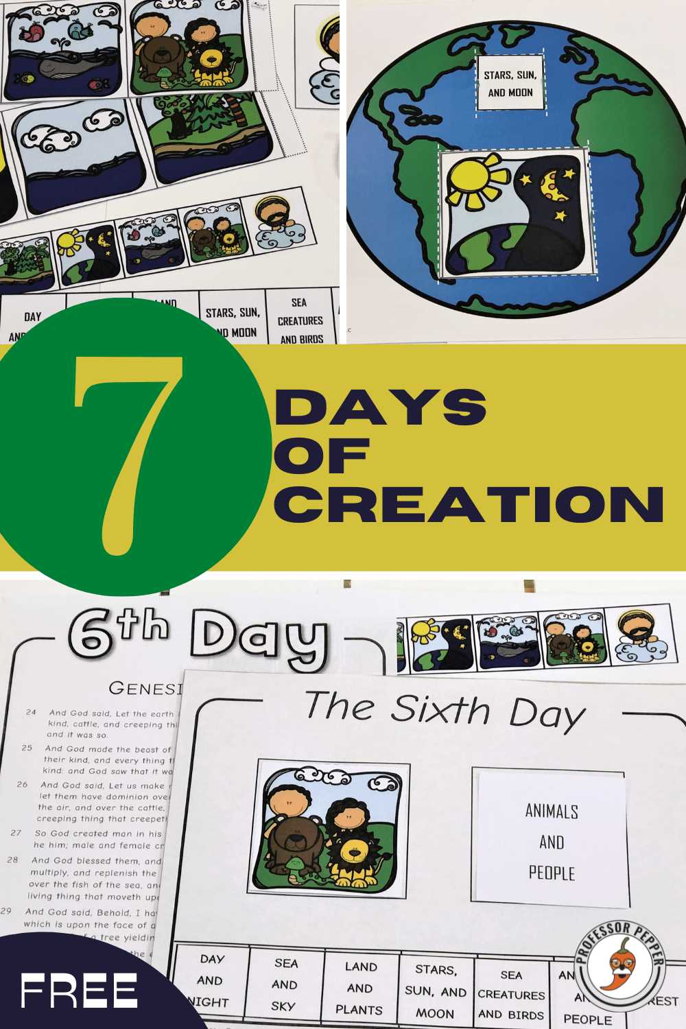 free printable printable 7 days of creation