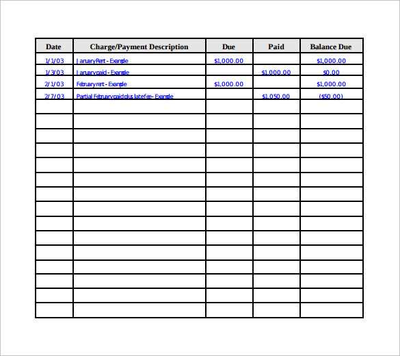 free printable rental ledger template free printable rental ledger template