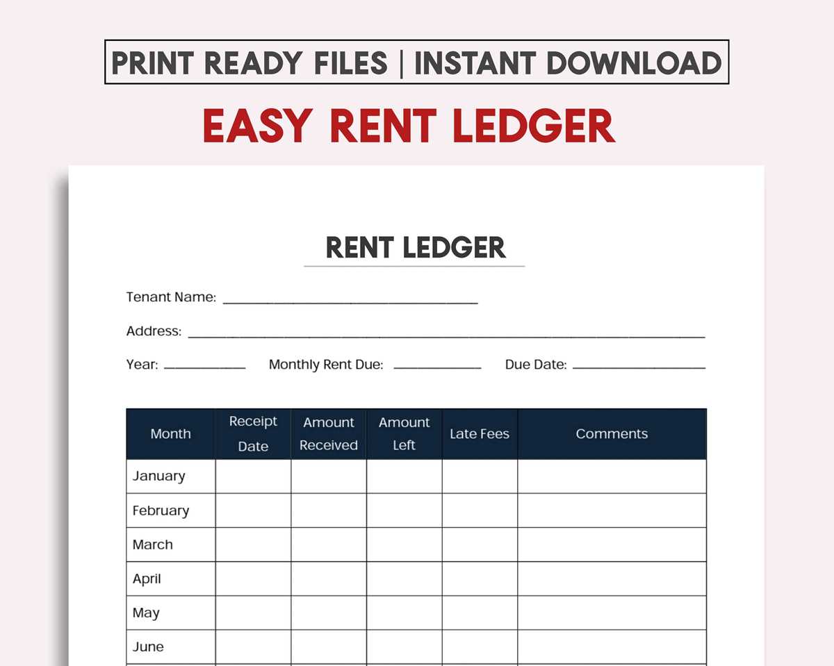 free printable rental ledger template free printable rental ledger template
