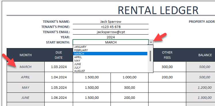 free printable rental ledger template free printable rental ledger template