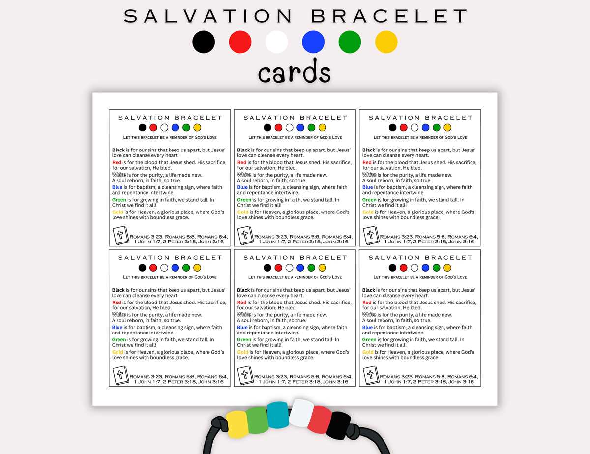 free printable salvation bracelet cards