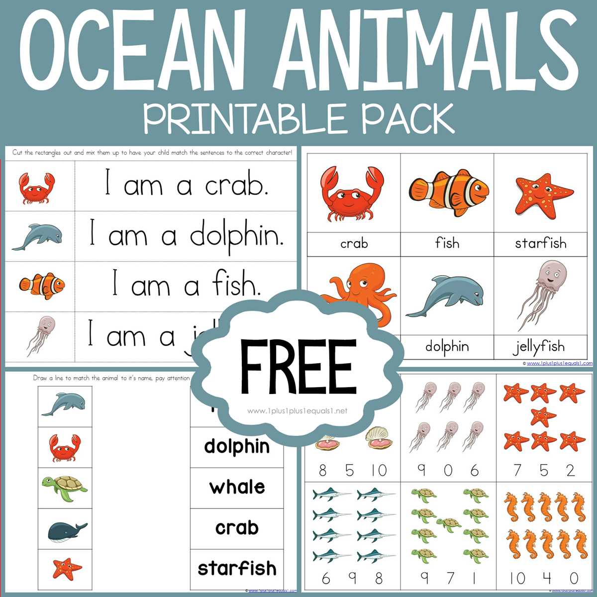 free printable sea animals