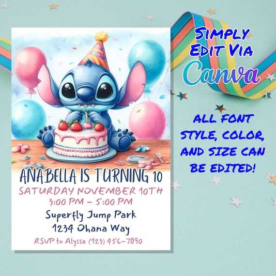 free printable stitch birthday invitations free printable stitch birthday invitations