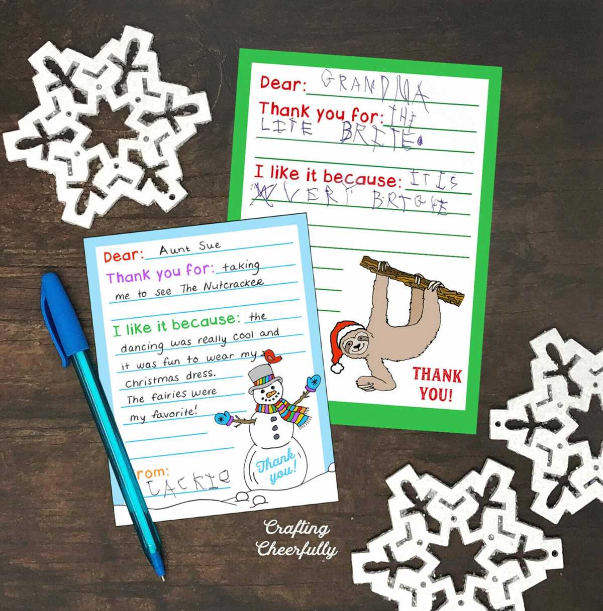 free printable thank you cards for christmas