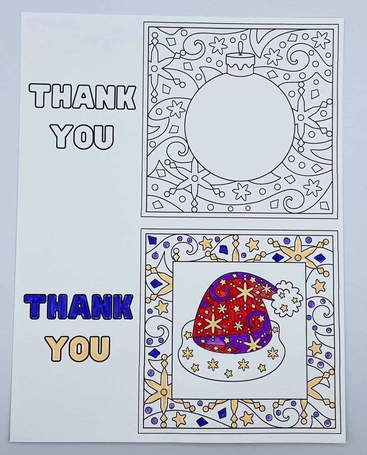 free printable thank you cards for christmas