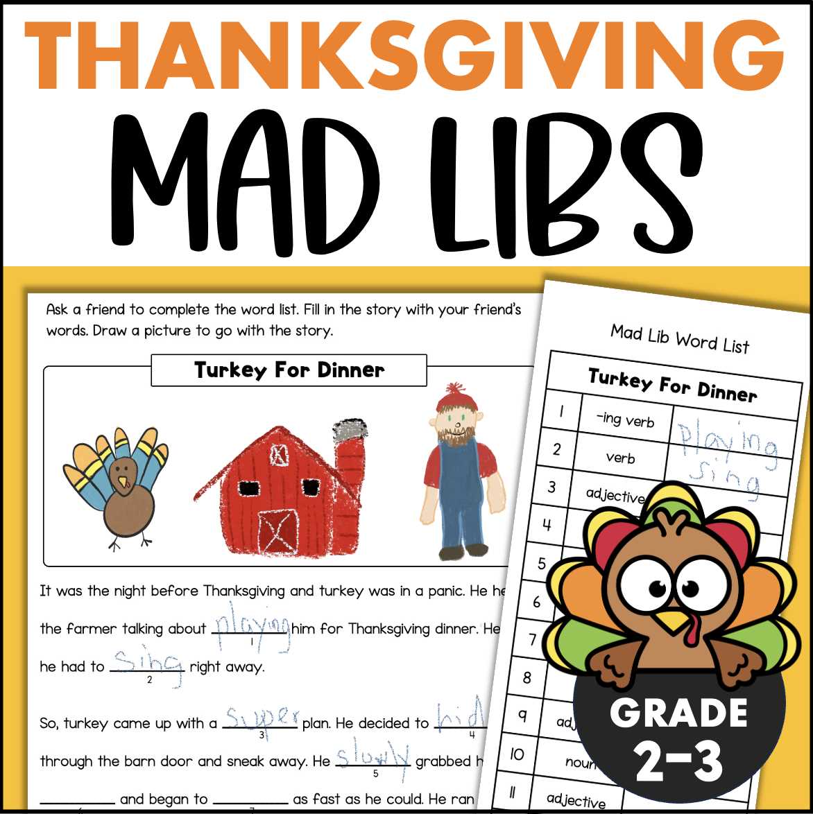 free printable thanksgiving mad libs