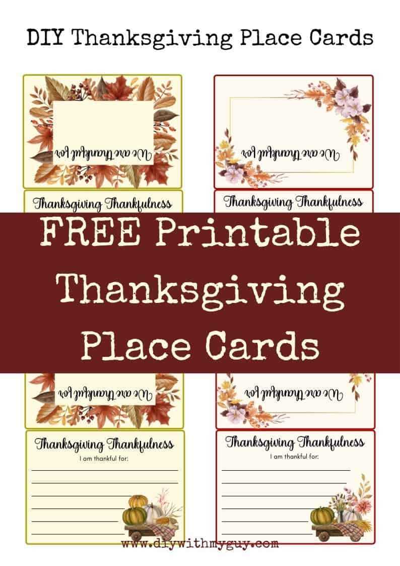 free printable thanksgiving name place cards