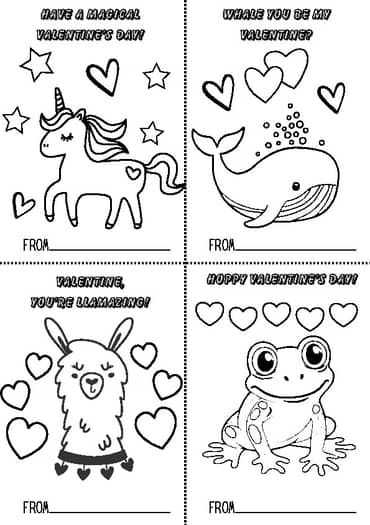 free printable valentines day cards to color free printable valentines day cards to color