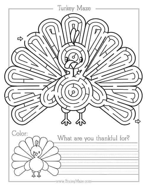 free printable worksheets on thanksgiving