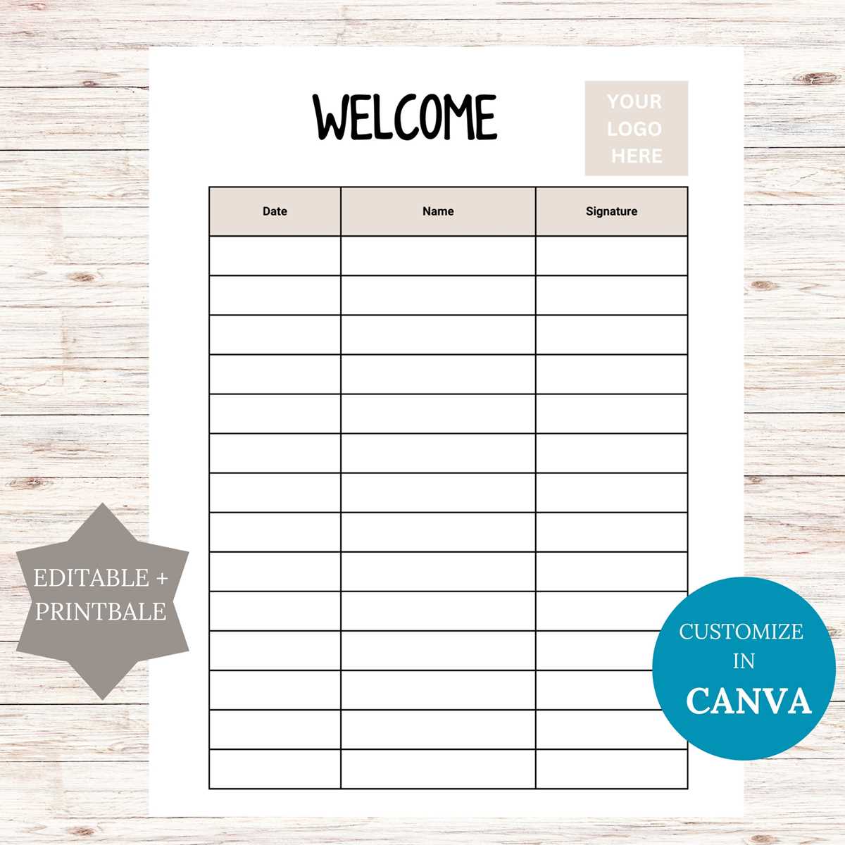 free sign in sheet printable