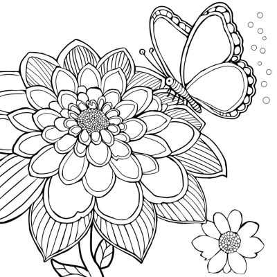 printable colouring flowers