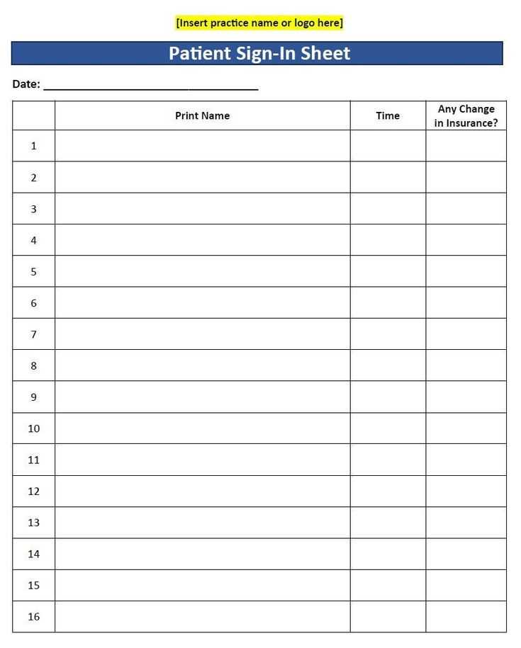 patient sign in sheets printable patient sign in sheets printable